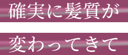 確実に髪質が変わってきて