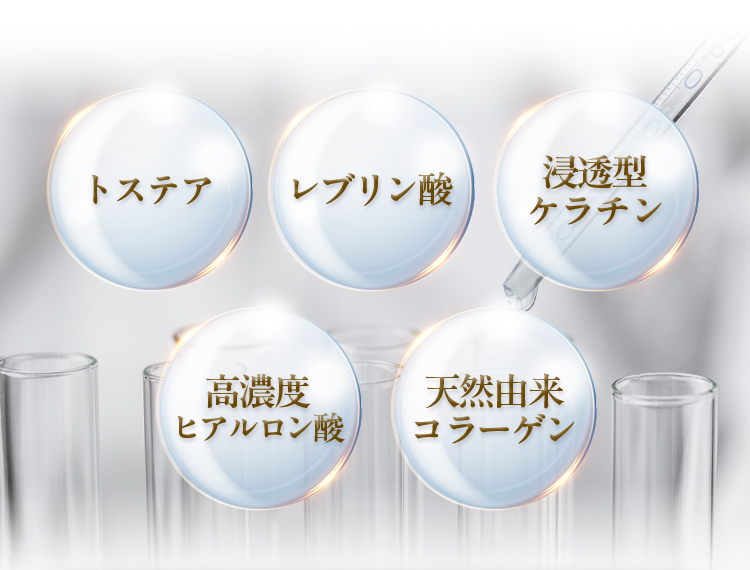 トステア　レプリン酸　浸透型ケラチン　高濃度ヒアルロン酸　天然由来コラーゲン